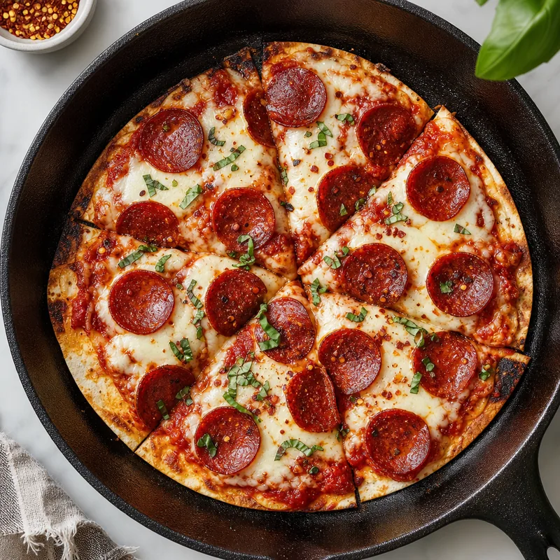 Crispy Tortilla Pan Pizza