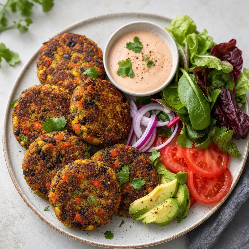 Crispy Veggie Burger Platter