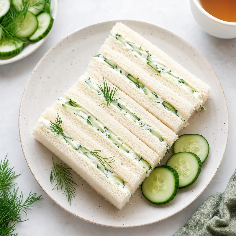 Cucumber Cream Cheese Finger Sandwiches