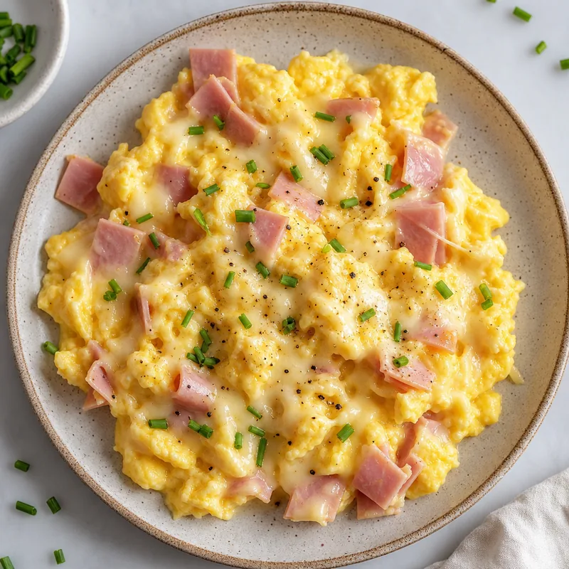 Deli Ham and Cheese Scramble