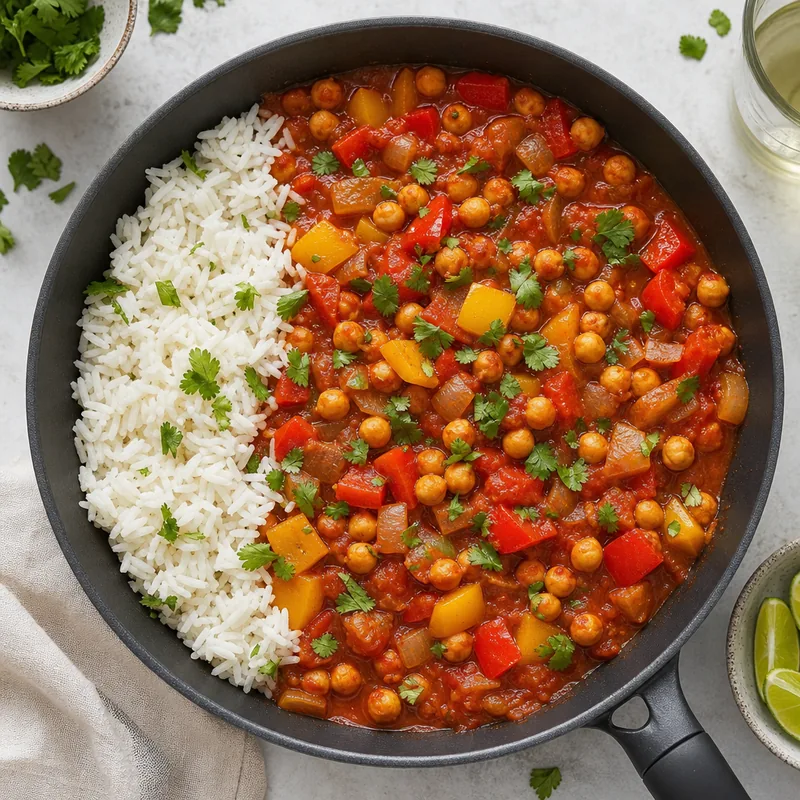 Enchilada Sauce Chickpea Skillet