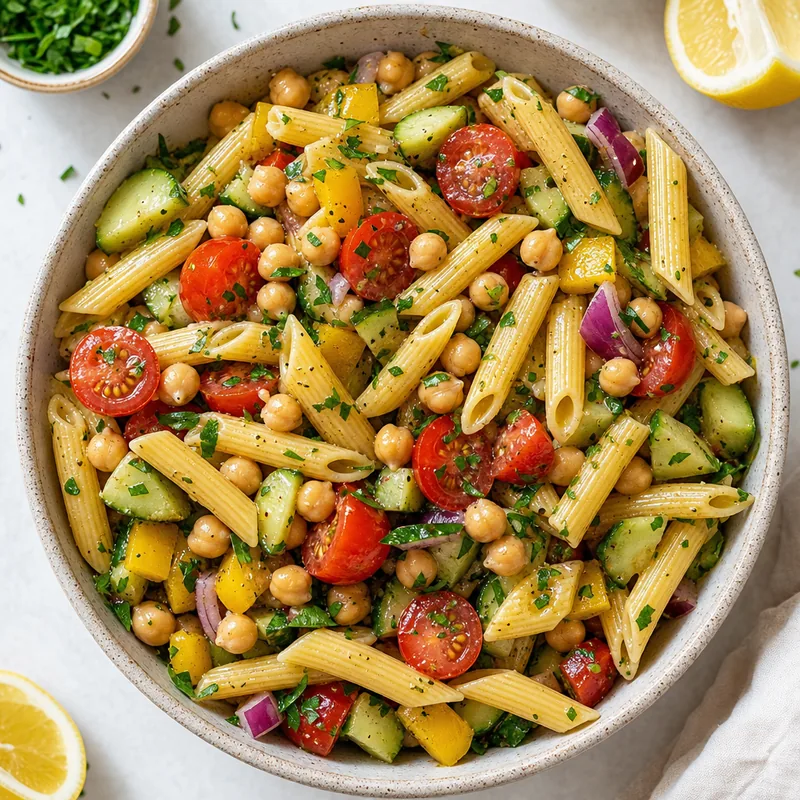 Garden Chickpea Pasta Salad