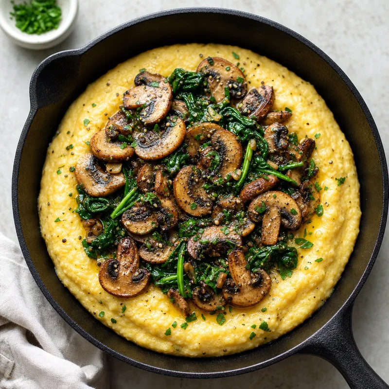 Garlic and Herb Polenta Skillet