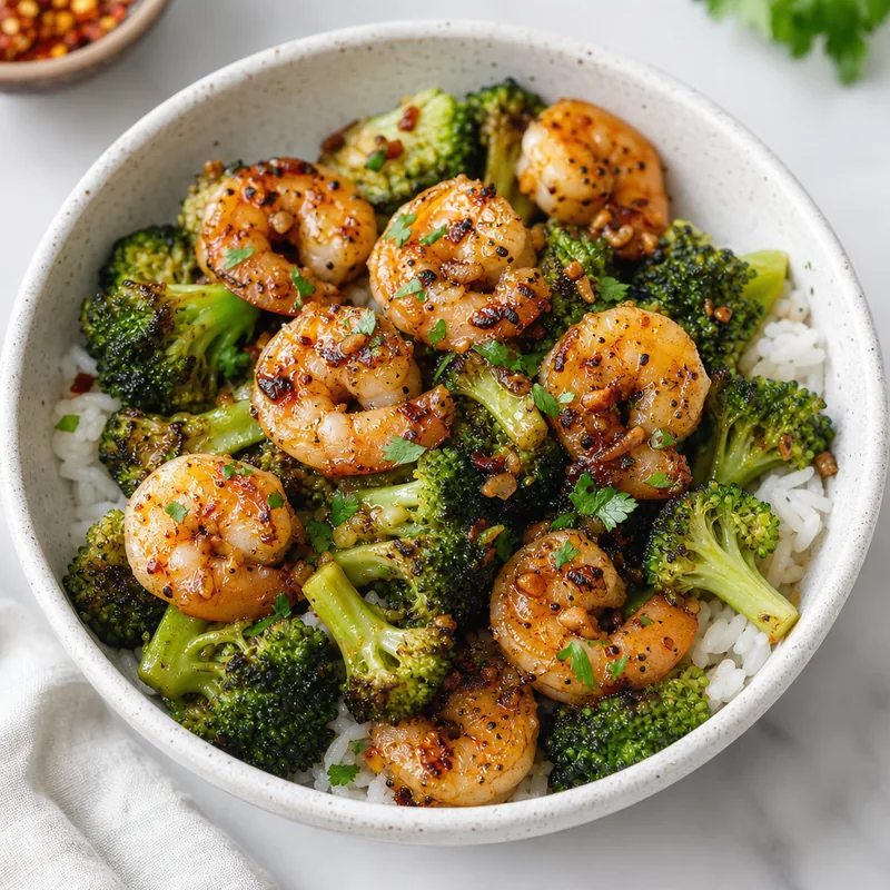 Garlic Butter Shrimp & Broccoli Bowl