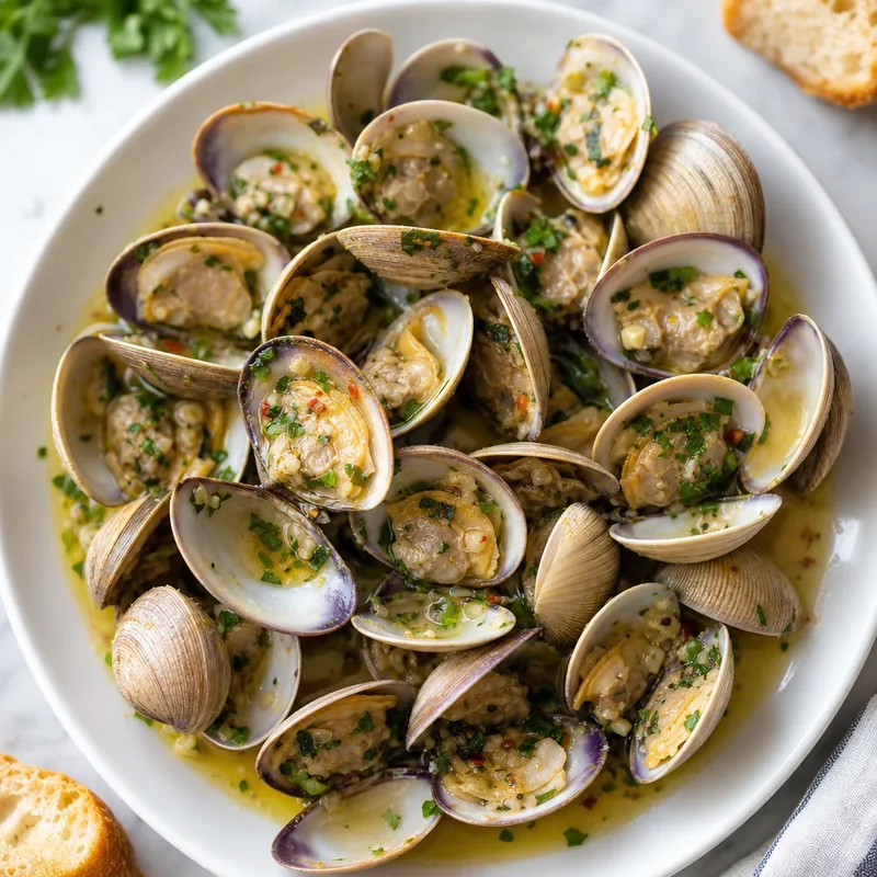 Garlic Butter Steamed Clams