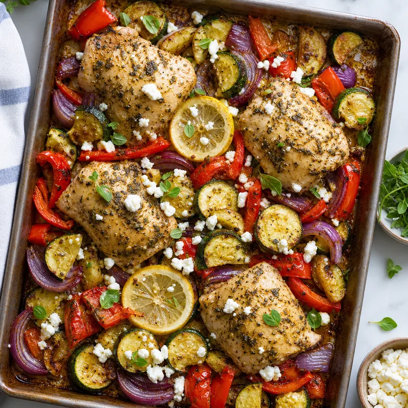 Greek Chicken and Veggie Bake