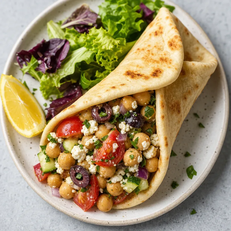 Greek Chickpea Salad Wrap