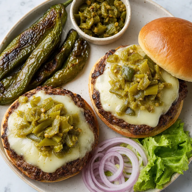 Green Chile Cheeseburgers
