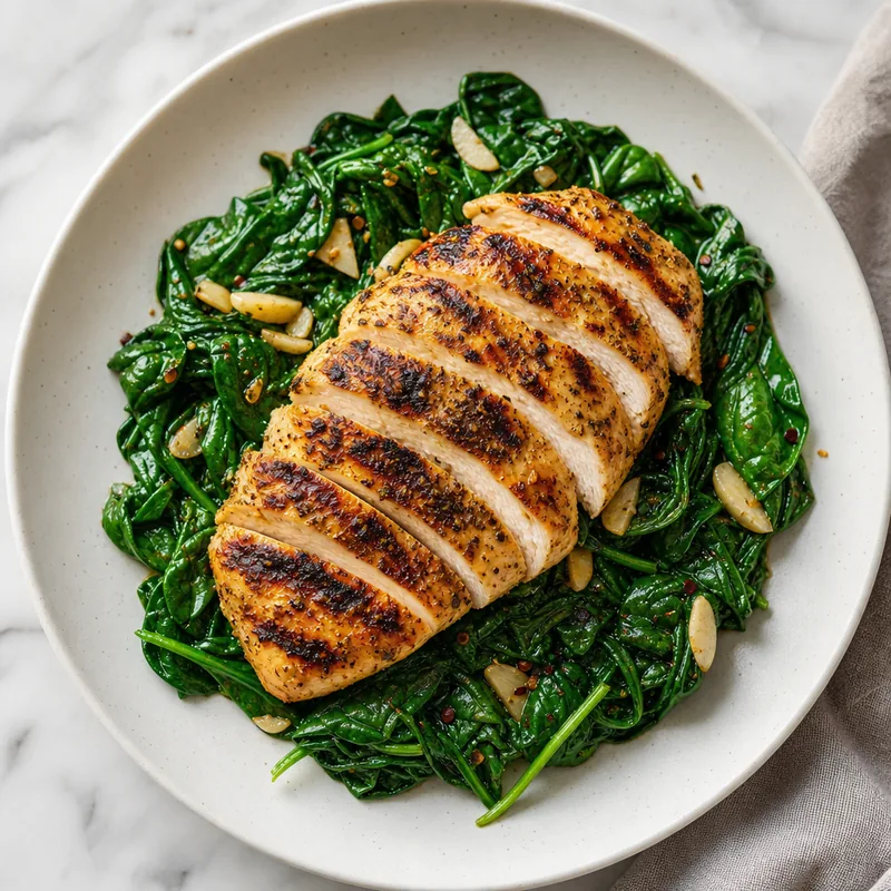 Grilled Chicken Breast with Greens