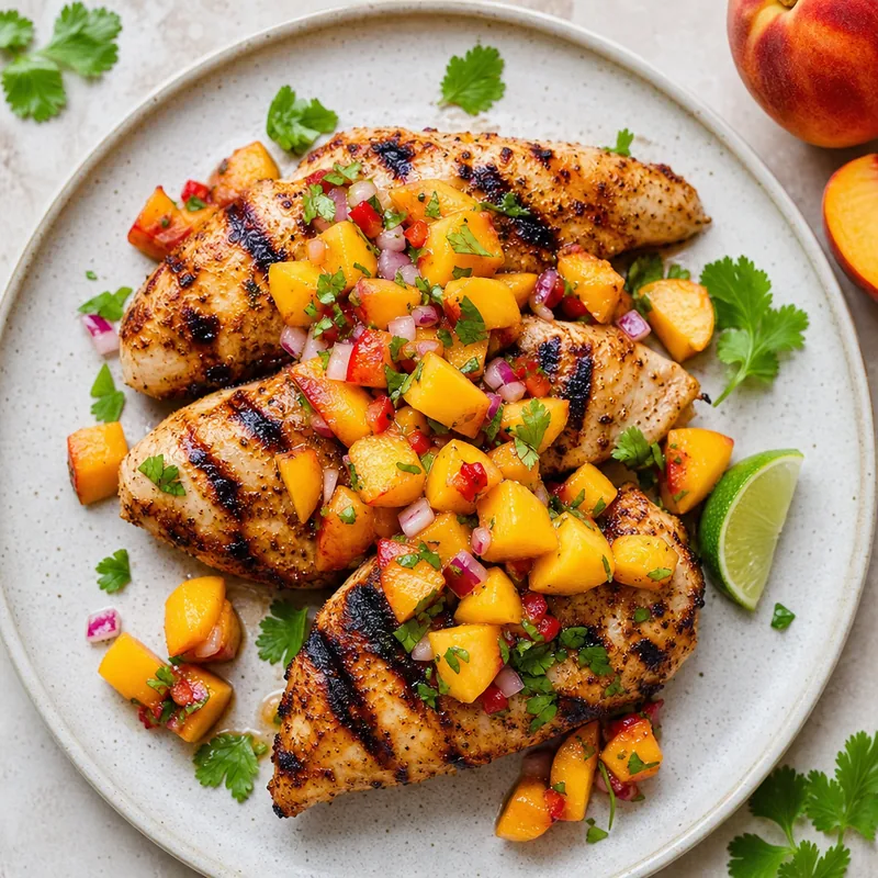 Grilled Chicken with Peach Salsa
