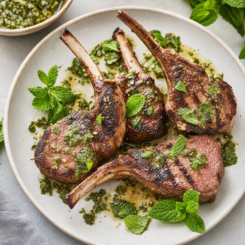 Grilled Lamb Chops with Mint