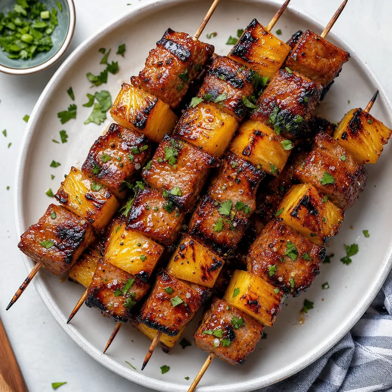 Grilled Pineapple Pork Skewers