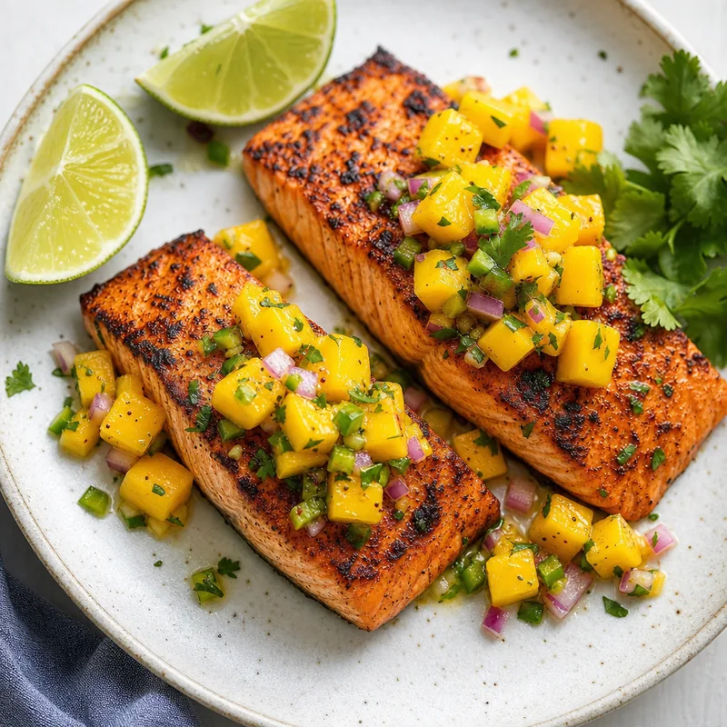 Grilled Salmon With Mango Salsa