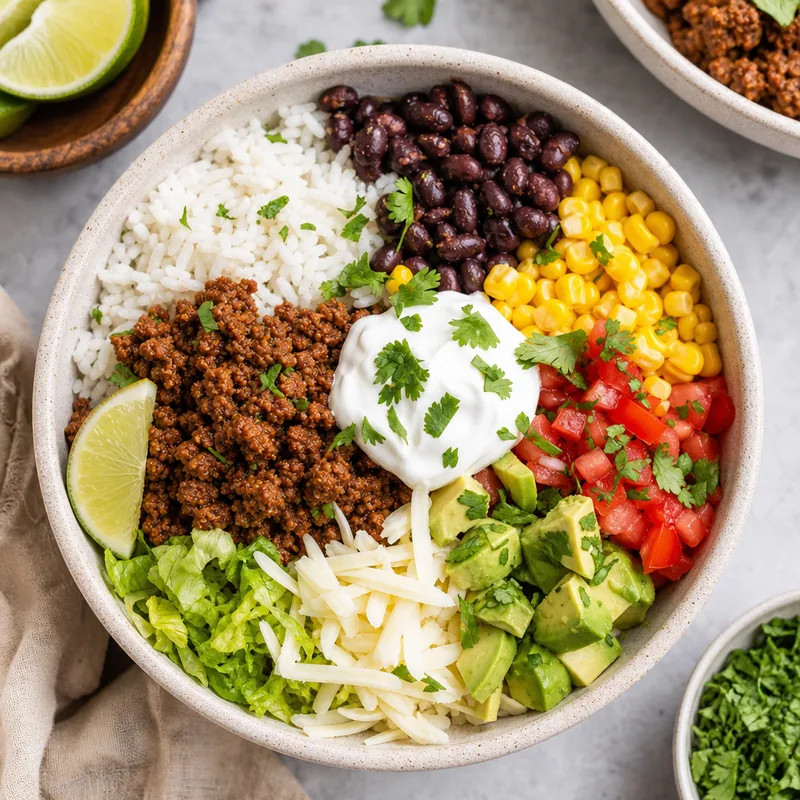 Ground Beef Burrito Bowls