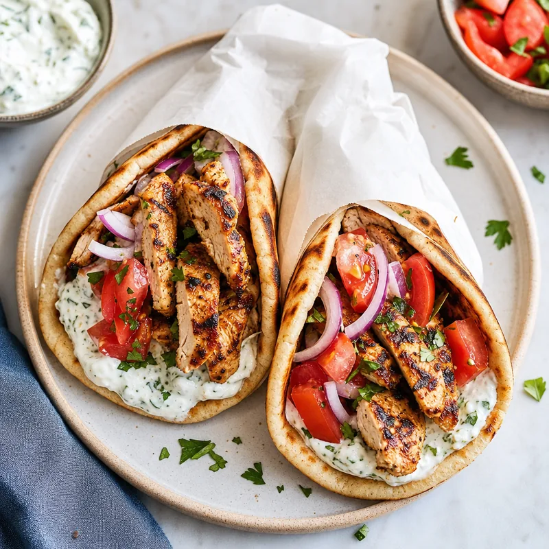 Gyro Style Chicken Wraps