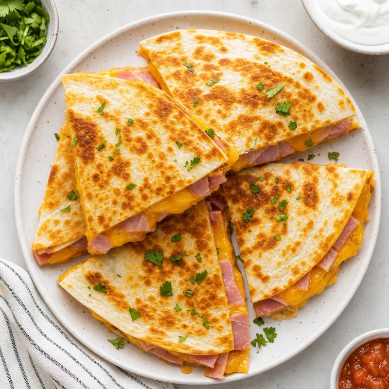 Ham and Cheddar Quesadillas