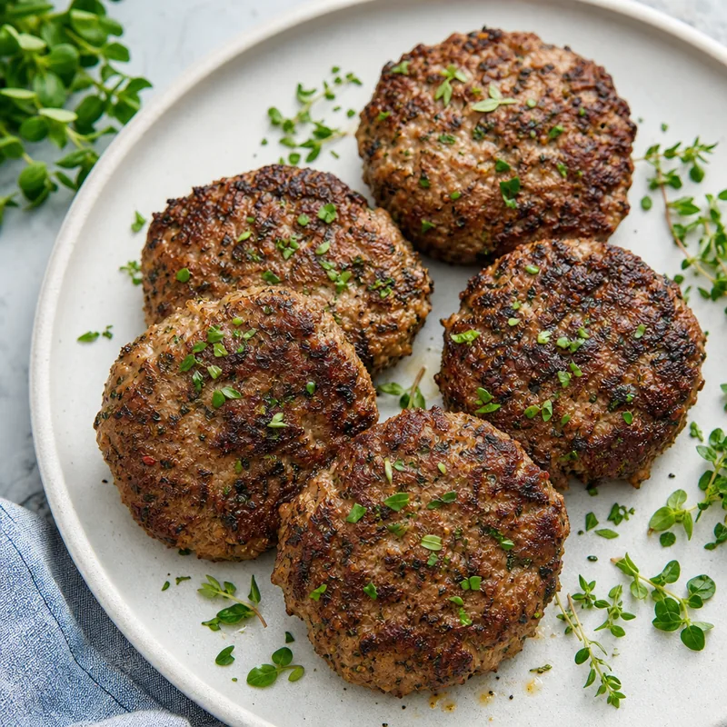 Herb Crusted Lean Ground Beef Patties