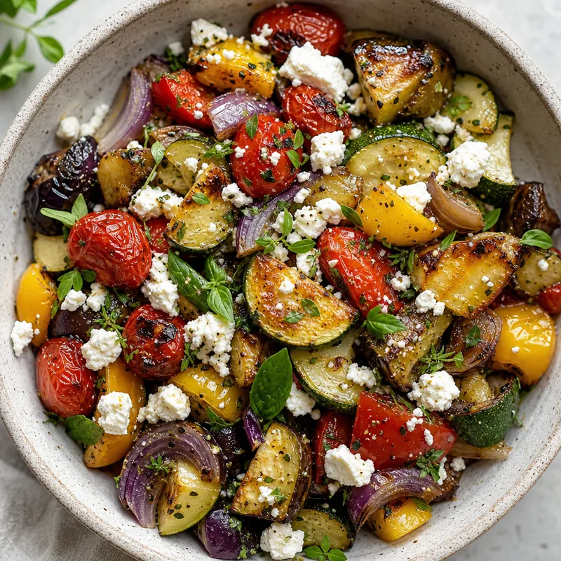 Herb-Roasted Vegetables with Feta