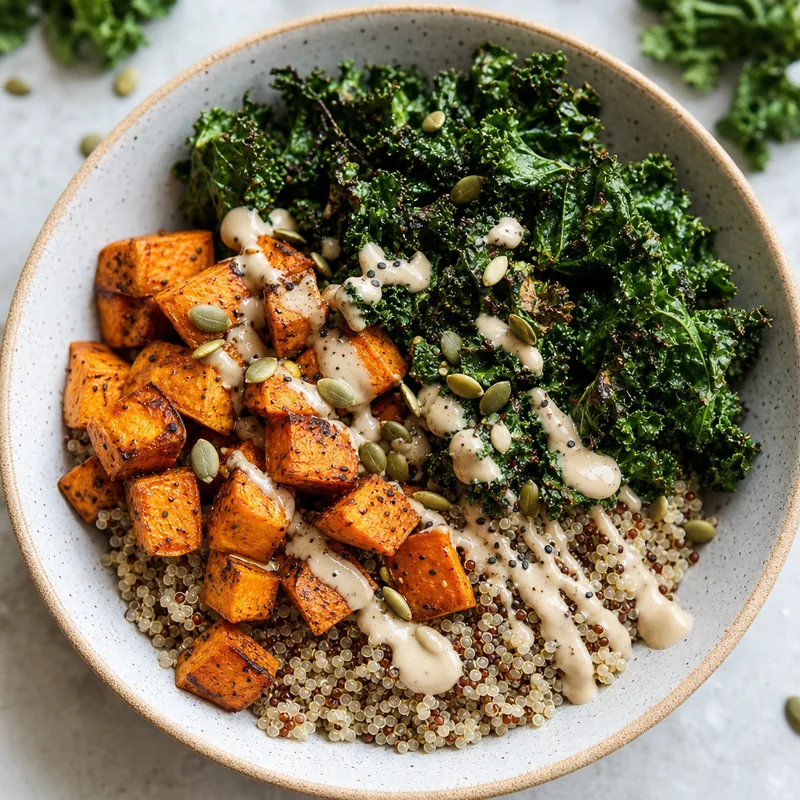 Kale and Sweet Potato Buddha Bowl
