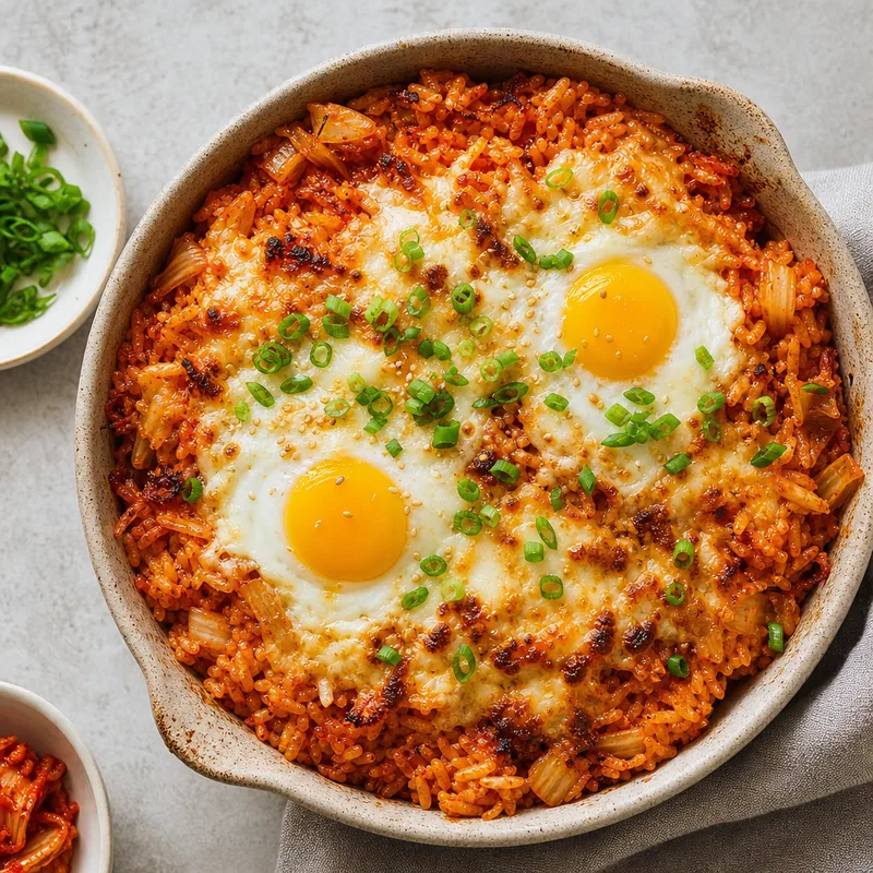 Kimchi Fried Rice Bake