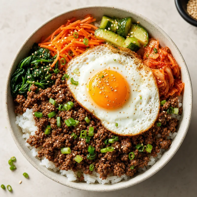 Korean Ground Beef Bowl Deluxe
