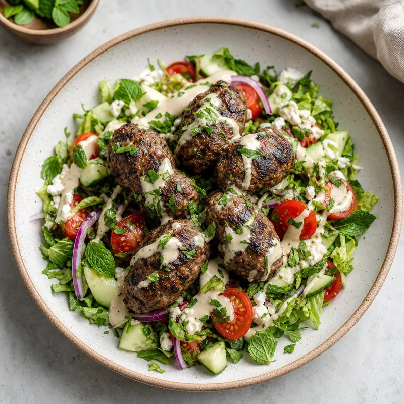 Lamb Kofta Salad with Tahini