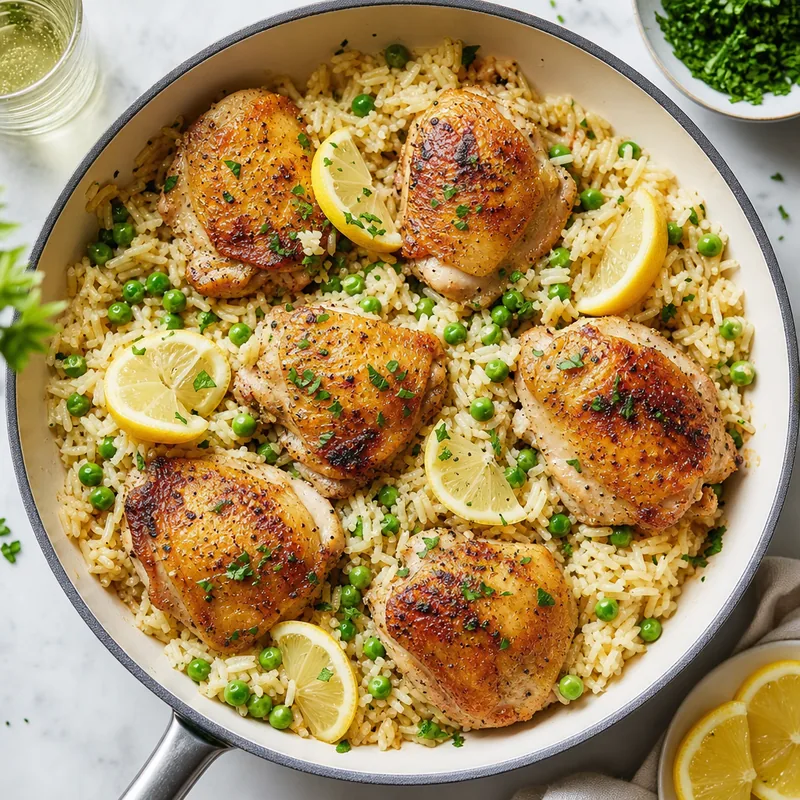 Lemony Chicken and Rice Skillet