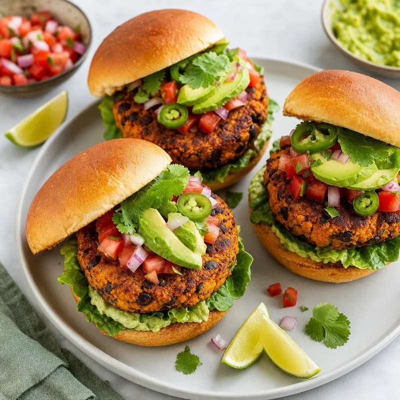 Loaded Sweet Potato Burgers
