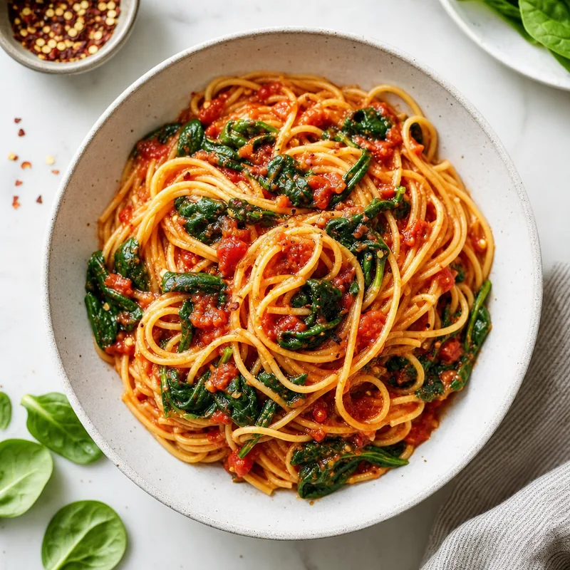 Marinara Pasta with Spinach