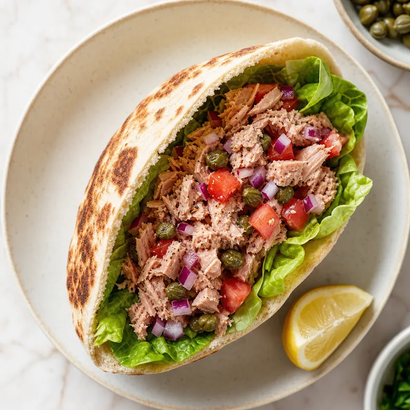 Mediterranean Tuna Salad Pita