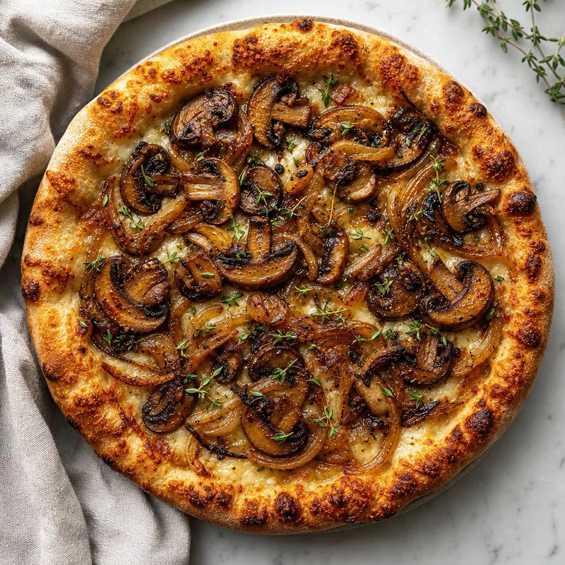 Mushroom and Onion Pizza