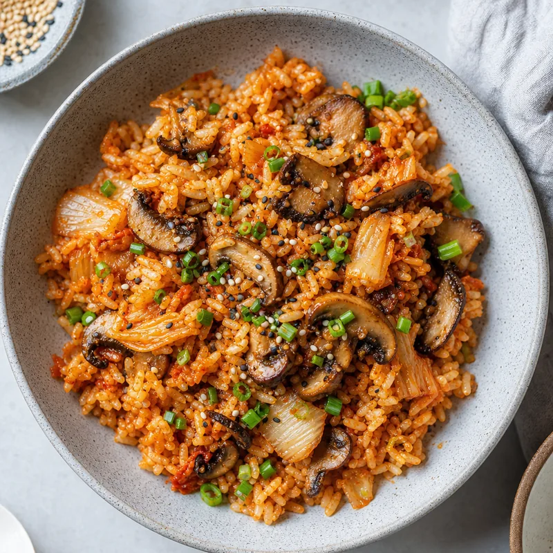 Mushroom Kimchi Fried Rice