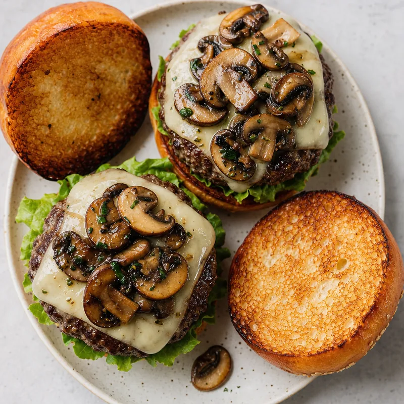 Mushroom Swiss Burgers