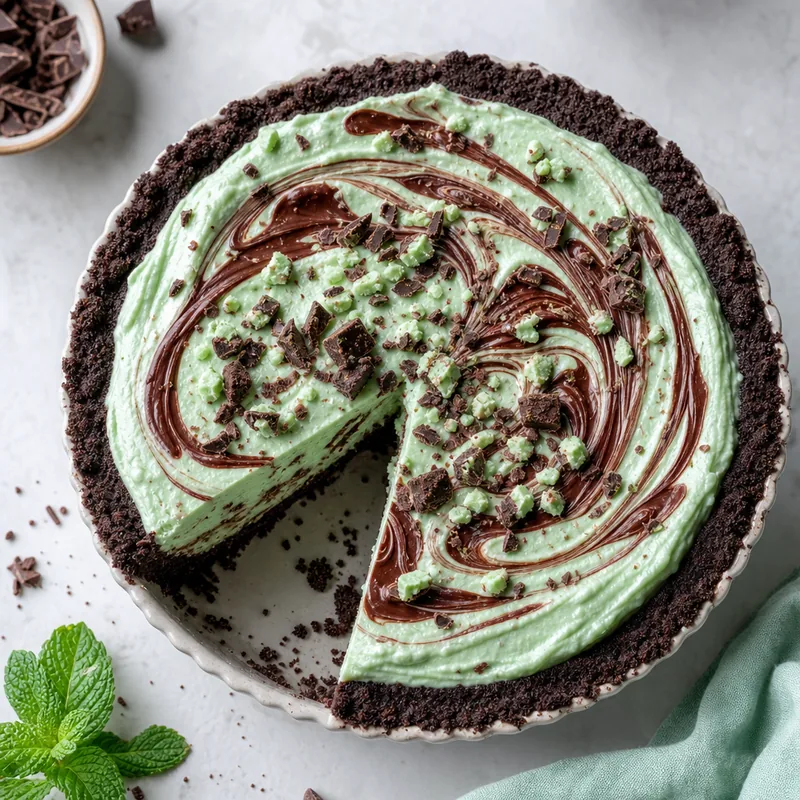 No-Bake Mint Chocolate Pie