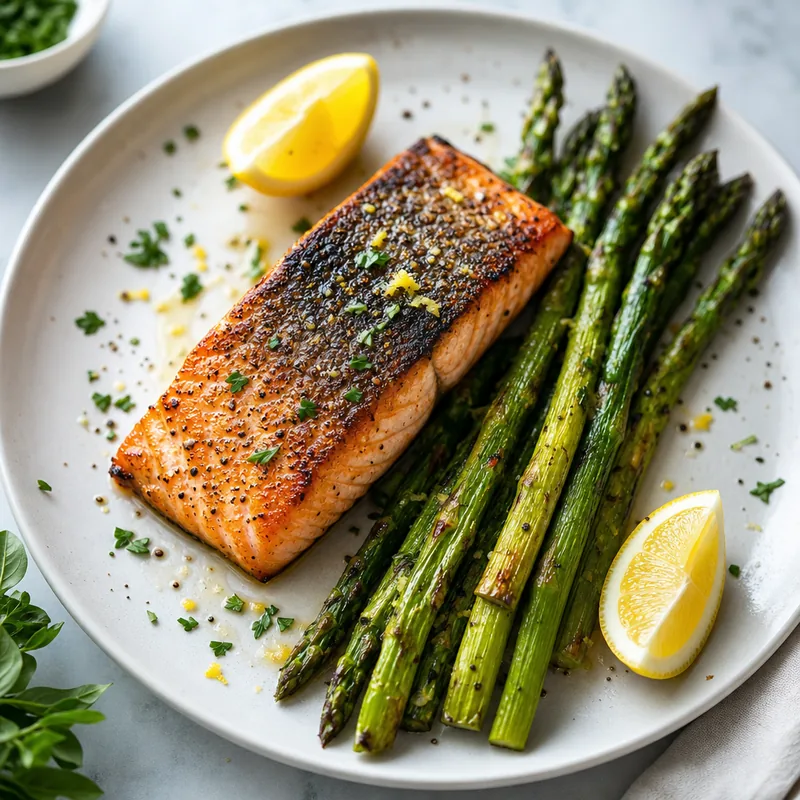 Pan Seared Salmon with Asparagus
