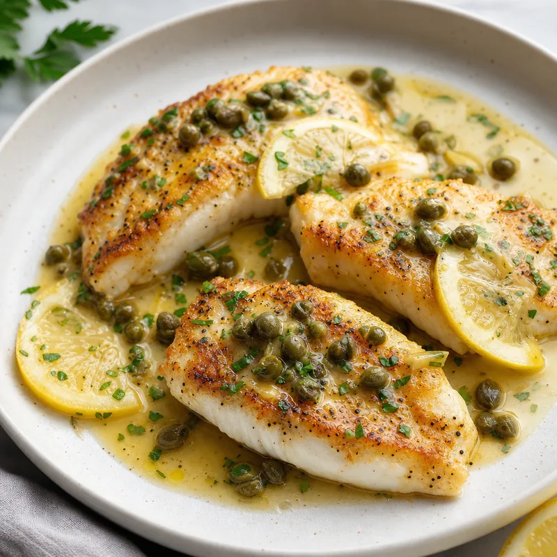 Pan-Seared White Fish with Lemon & Capers