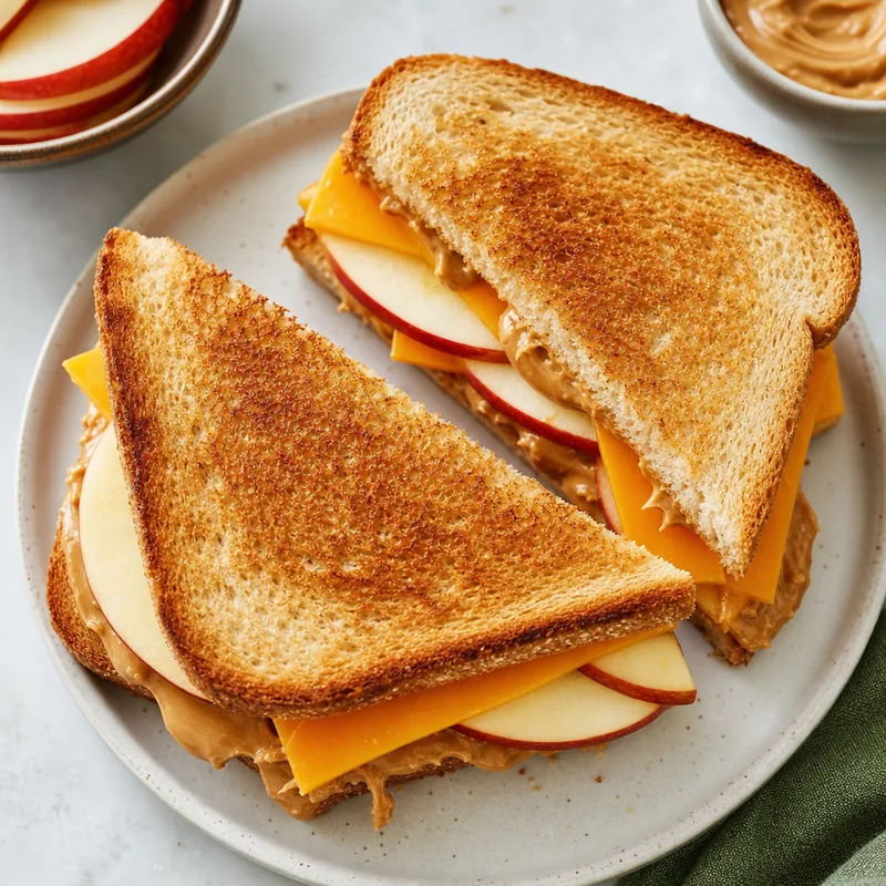 PB and Cheddar Apple Sandwich