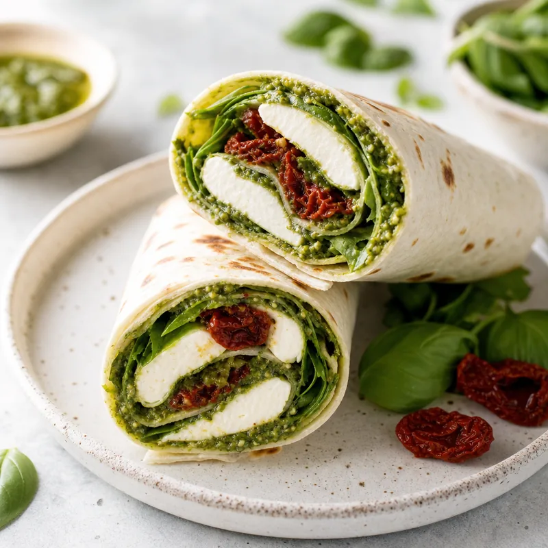 Pesto and Fresh Mozzarella Wrap