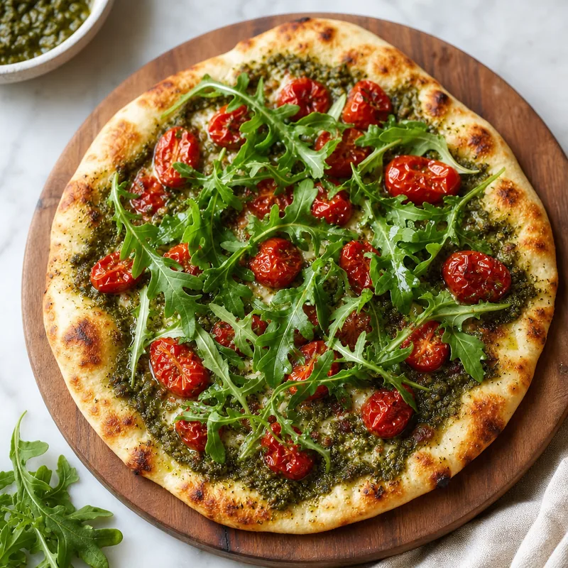 Pesto Veggie Naan Pizza