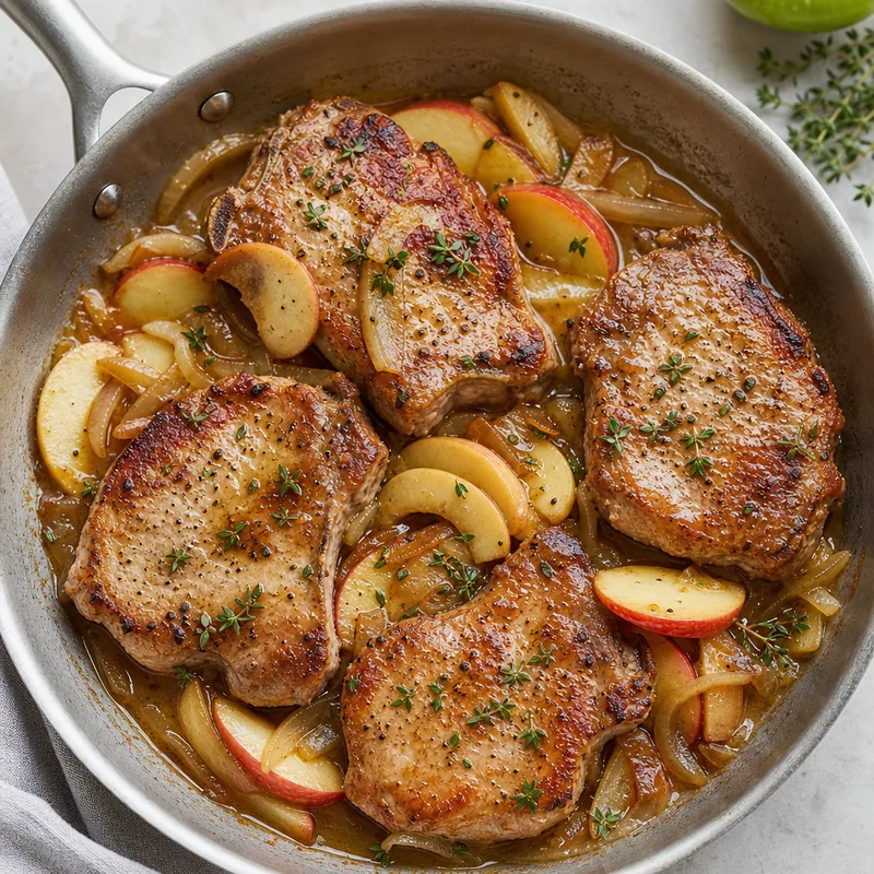 Pork Chop and Applesauce Skillet