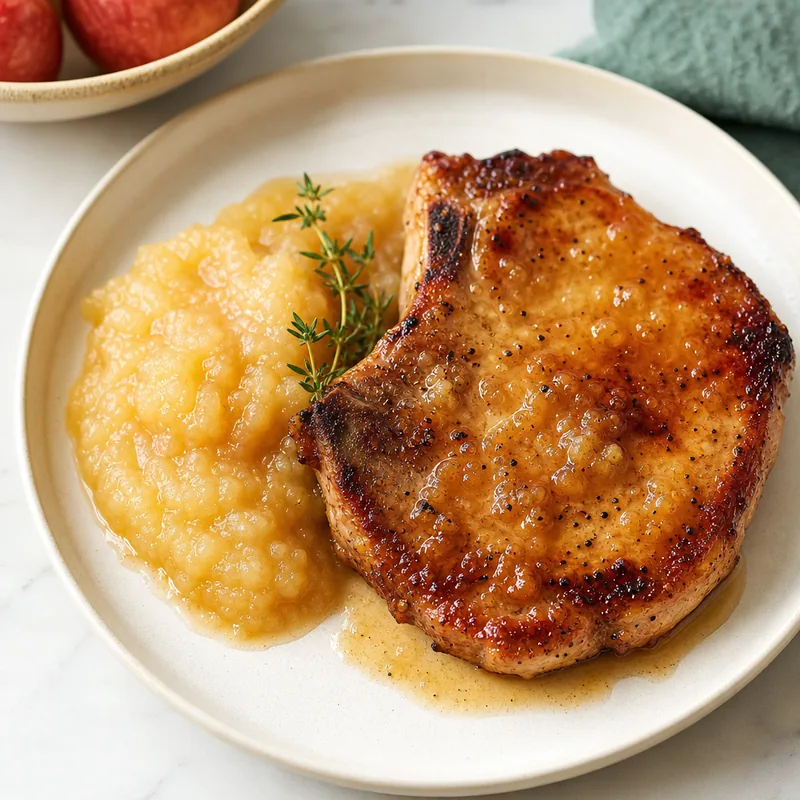 Pork Chops with Applesauce