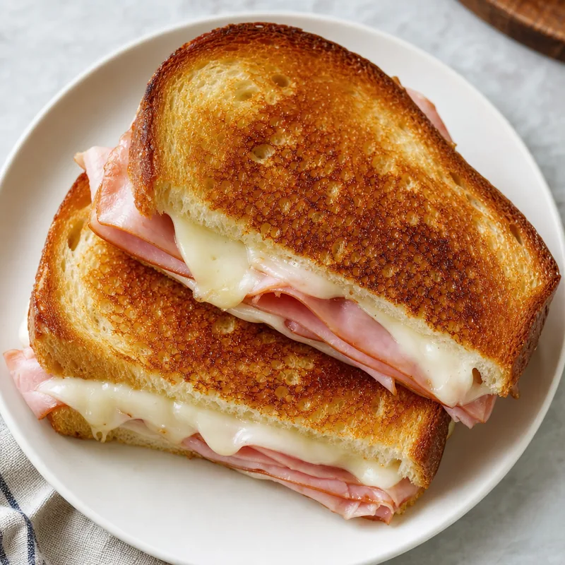 Provolone and Ham Grilled Cheese