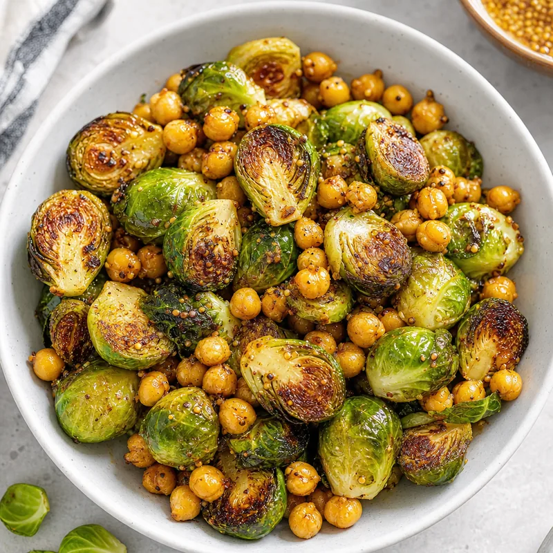 Roasted Brussels Sprouts and Chickpeas