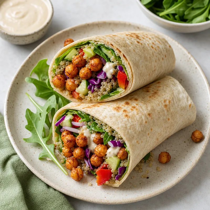 Roasted Chickpea and Quinoa Wrap