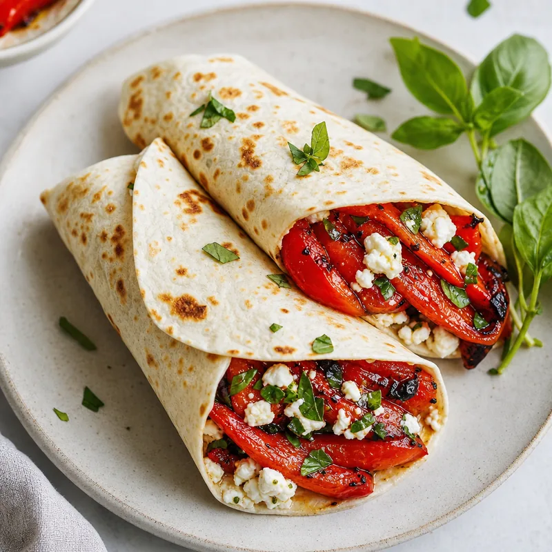 Roasted Red Pepper and Feta Wrap