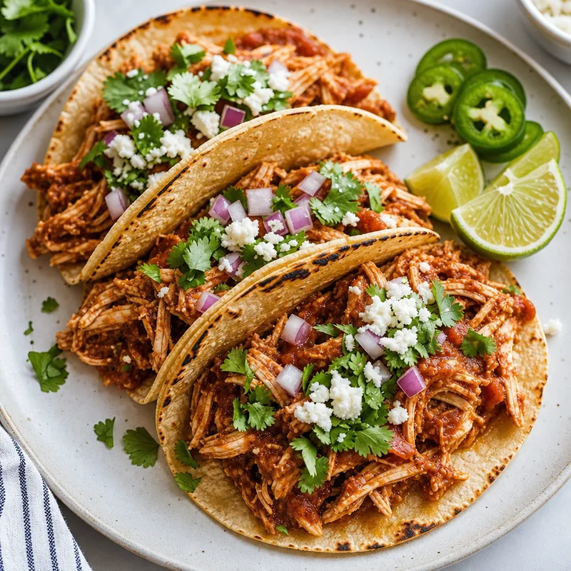 Salsa Shredded Chicken Tacos