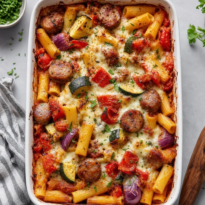Sausage and Veggie Pasta Bake