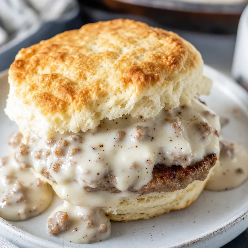 Sausage Gravy Biscuit Sandwich