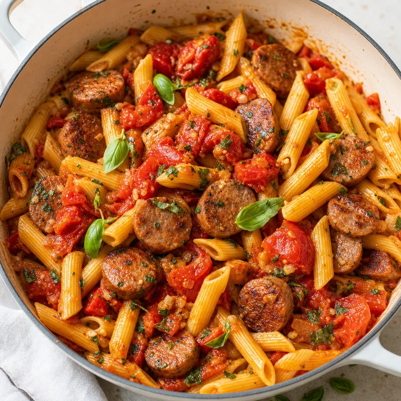 Sausage Pasta with Tomatoes