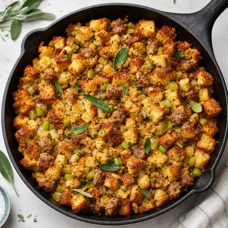 Sausage Stuffing Skillet